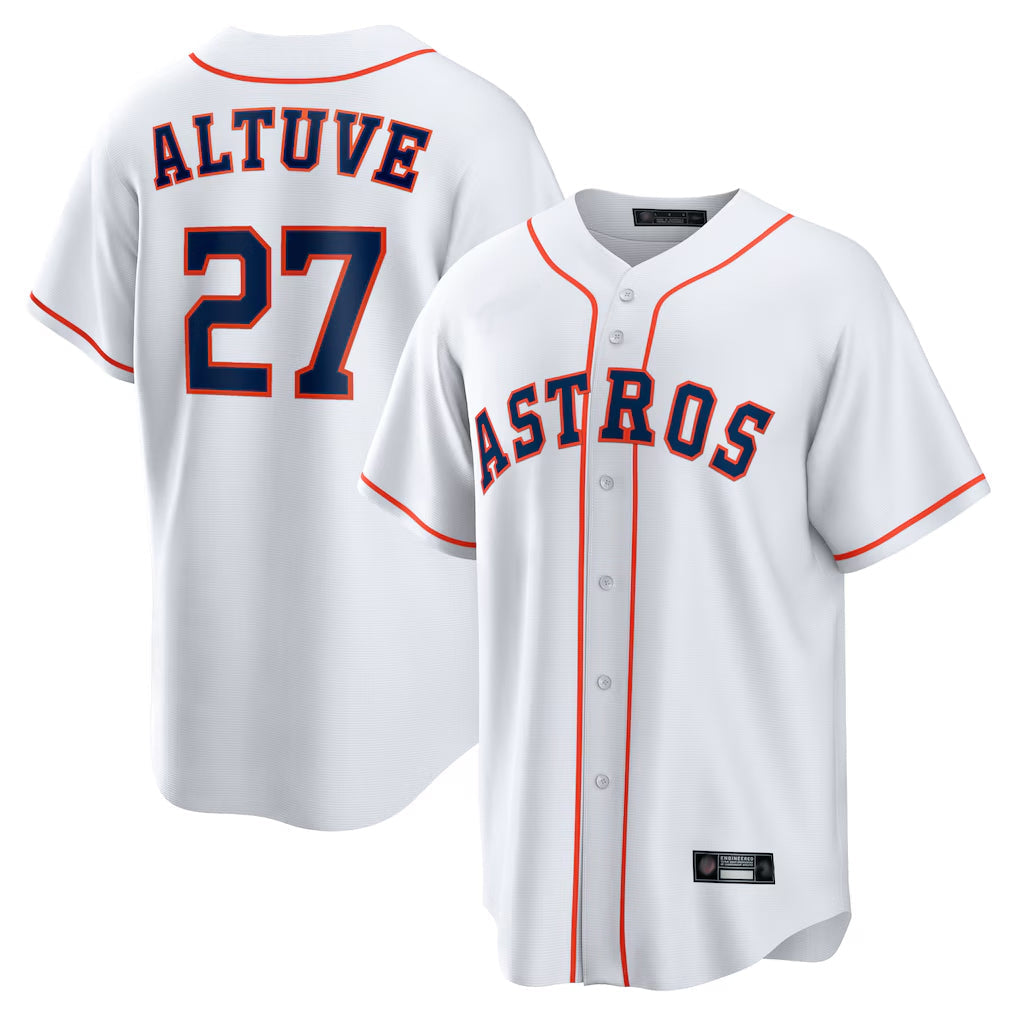 Ldoa H.Astros #27 Jose Altuve Player White Home Game Stitched Jerseys