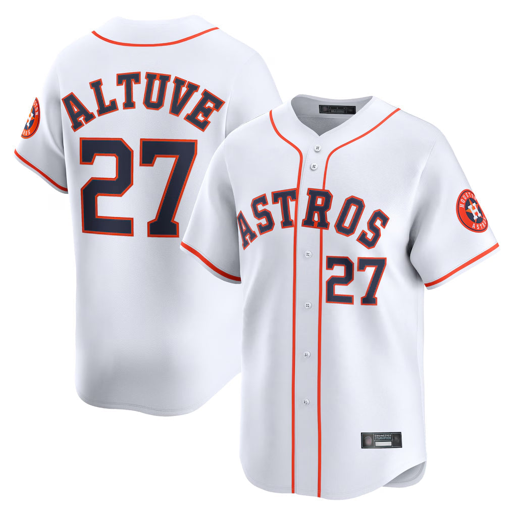 Ldoa H.Astros #27 Jose Altuve Player White Home Limited Stitched Jerseys