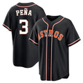 Ldoa H.Astros #3 Jeremy Pe?a Player Black Fashion Out Home Game Stitched Jerseys