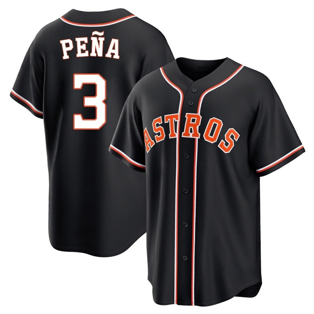 Ldoa H.Astros #3 Jeremy Pe?a Player Black Fashion Out Home Game Stitched Jerseys