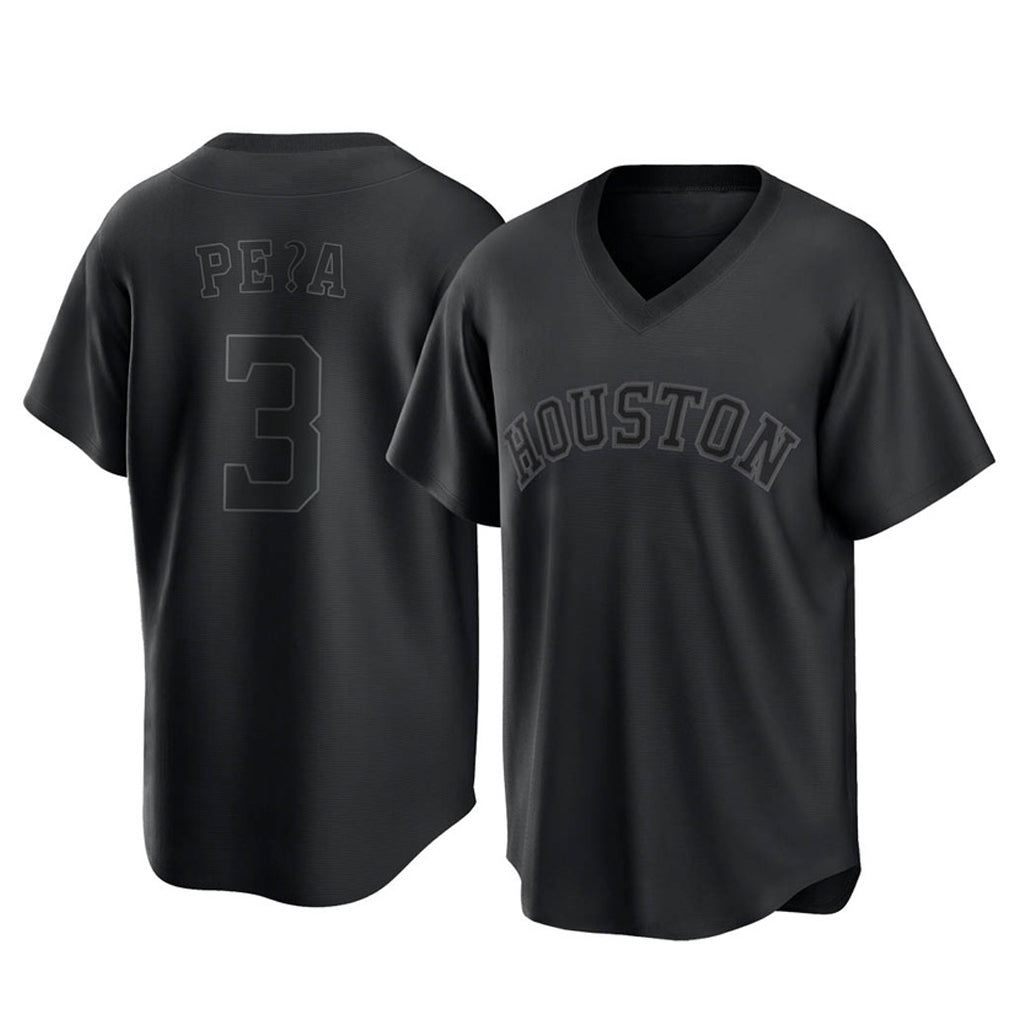 Ldoa H.Astros #3 Jeremy Pe?a Player Black Fashion T-shirt Home Game Stitched Jerseys