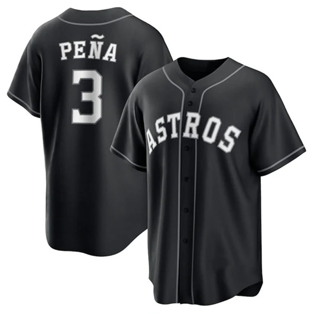 Ldoa H.Astros #3 Jeremy Pe?a Player Black Home Game Stitched Jerseys