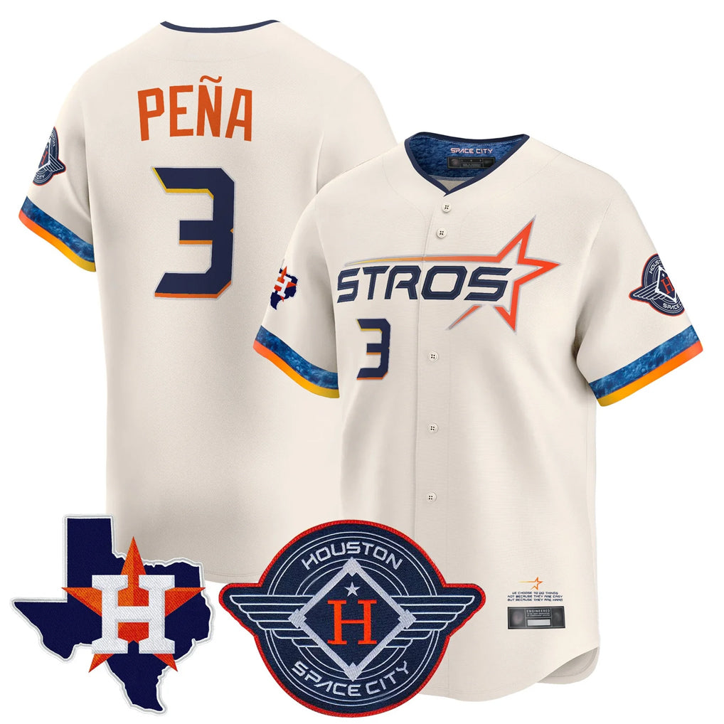 Ldoa H.Astros #3 Jeremy Pe?a Player Cream City Connect Texas Patch Vapor Premier Limited Home Stitched Jerseys