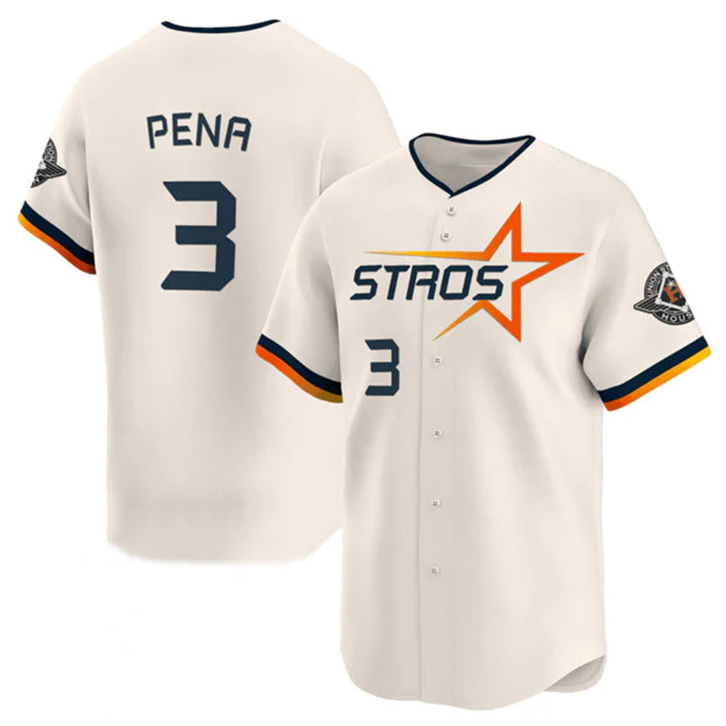 Ldoa H.Astros #3 Jeremy Pe?a Player Cream Limited Home Stitched Jerseys