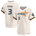 Ldoa H.Astros #3 Jeremy Pe?a Player Cream Limited Home Stitched Jerseys