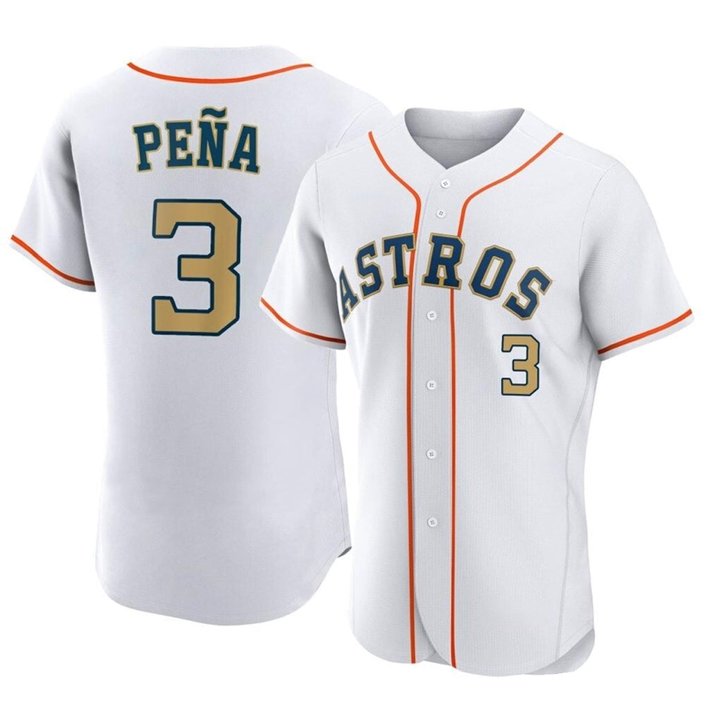 Ldoa H.Astros #3 Jeremy Pe?a Player Gold Collection Limited Elite Home Stitched Jerseys