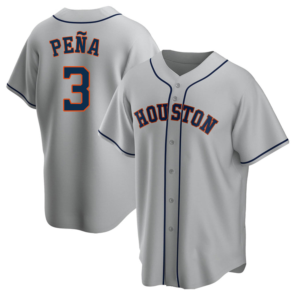 Ldoa H.Astros #3 Jeremy Pe?a Player Gray Home Game Stitched Jerseys