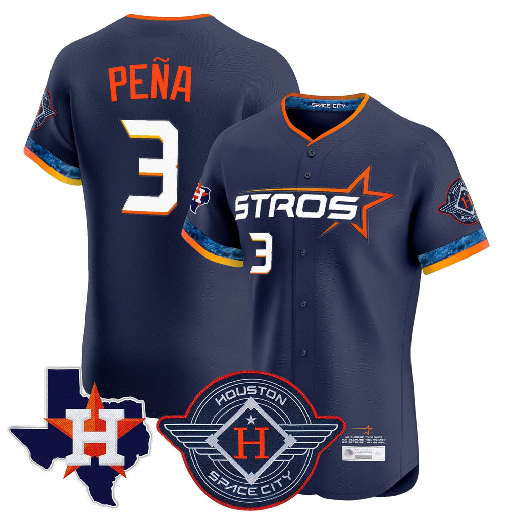 Ldoa H.Astros #3 Jeremy Pe?a Player Navy City Connect Texas Patch Vapor Premier Limited Elite Home Stitched Jerseys