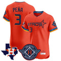 Ldoa H.Astros #3 Jeremy Pe?a Player Orange City Connect Texas Patch Vapor Premier Limited Elite Home Stitched Jerseys