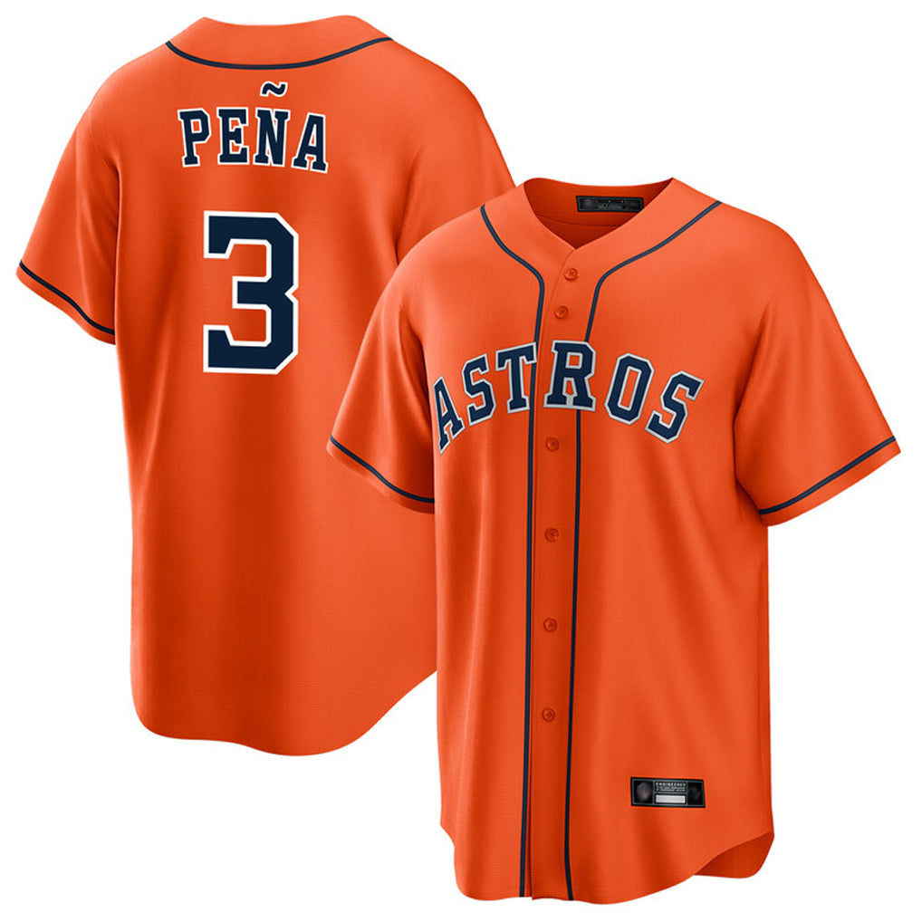 Ldoa H.Astros #3 Jeremy Pe?a Player Orange Home Game Stitched Jerseys