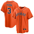 Ldoa H.Astros #3 Jeremy Pe?a Player Orange Home Game Stitched Jerseys