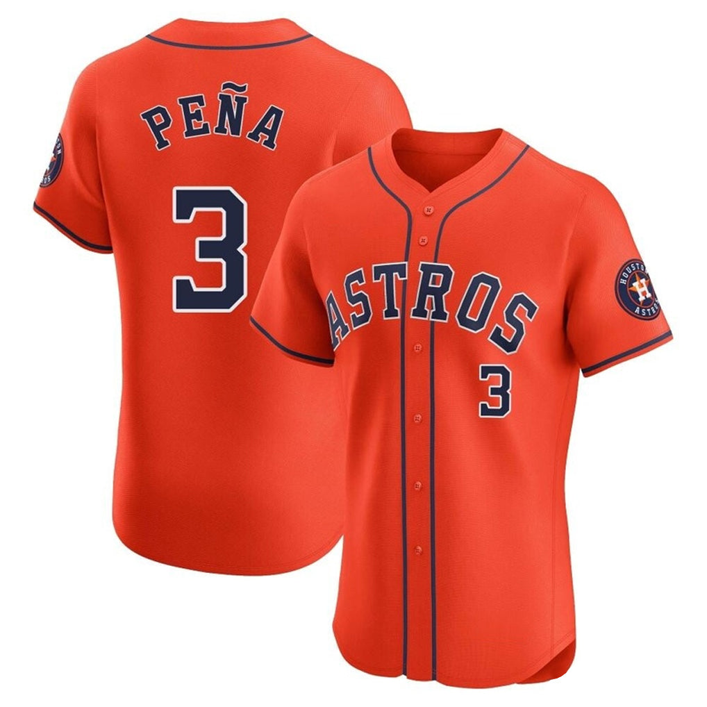 Ldoa H.Astros #3 Jeremy Pe?a Player Orange Home Limited Elite Stitched Jerseys