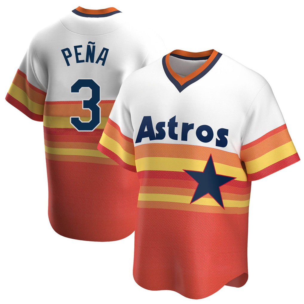 Ldoa H.Astros #3 Jeremy Pe?a Player Rainbow Cooperstown Collection T-shirt Stitched Jerseys