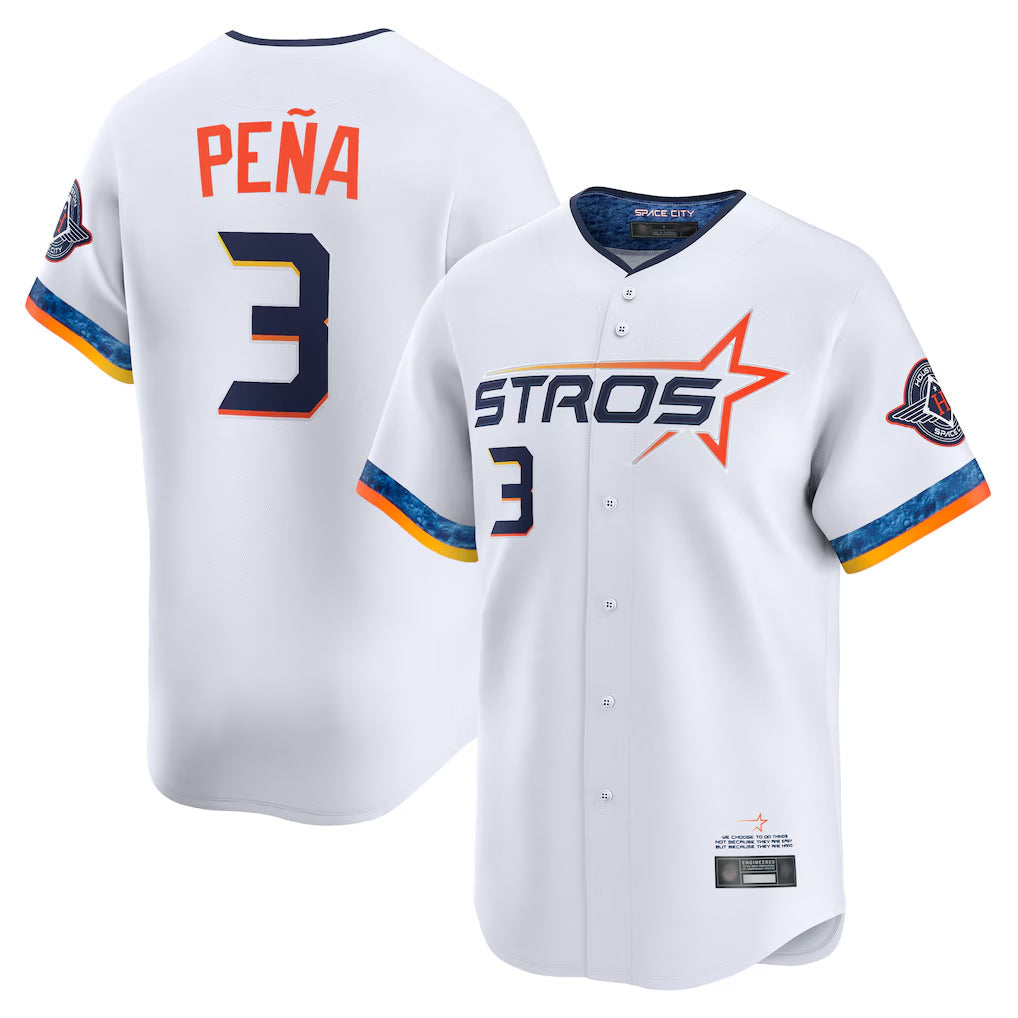 Ldoa H.Astros #3 Jeremy Pe?a Player White City Connect Limited Home Stitched Jerseys