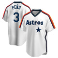 Ldoa H.Astros #3 Jeremy Pe?a Player White Cooperstown Collection T-shirt Stitched Jerseys
