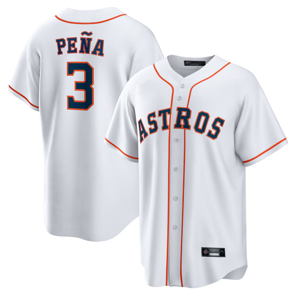 Ldoa H.Astros #3 Jeremy Pe?a Player White Home Game Stitched Jerseys