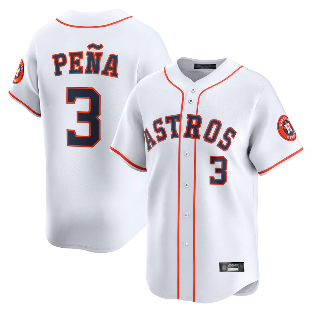 Ldoa H.Astros #3 Jeremy Pe?a Player White Home Limited Stitched Jerseys