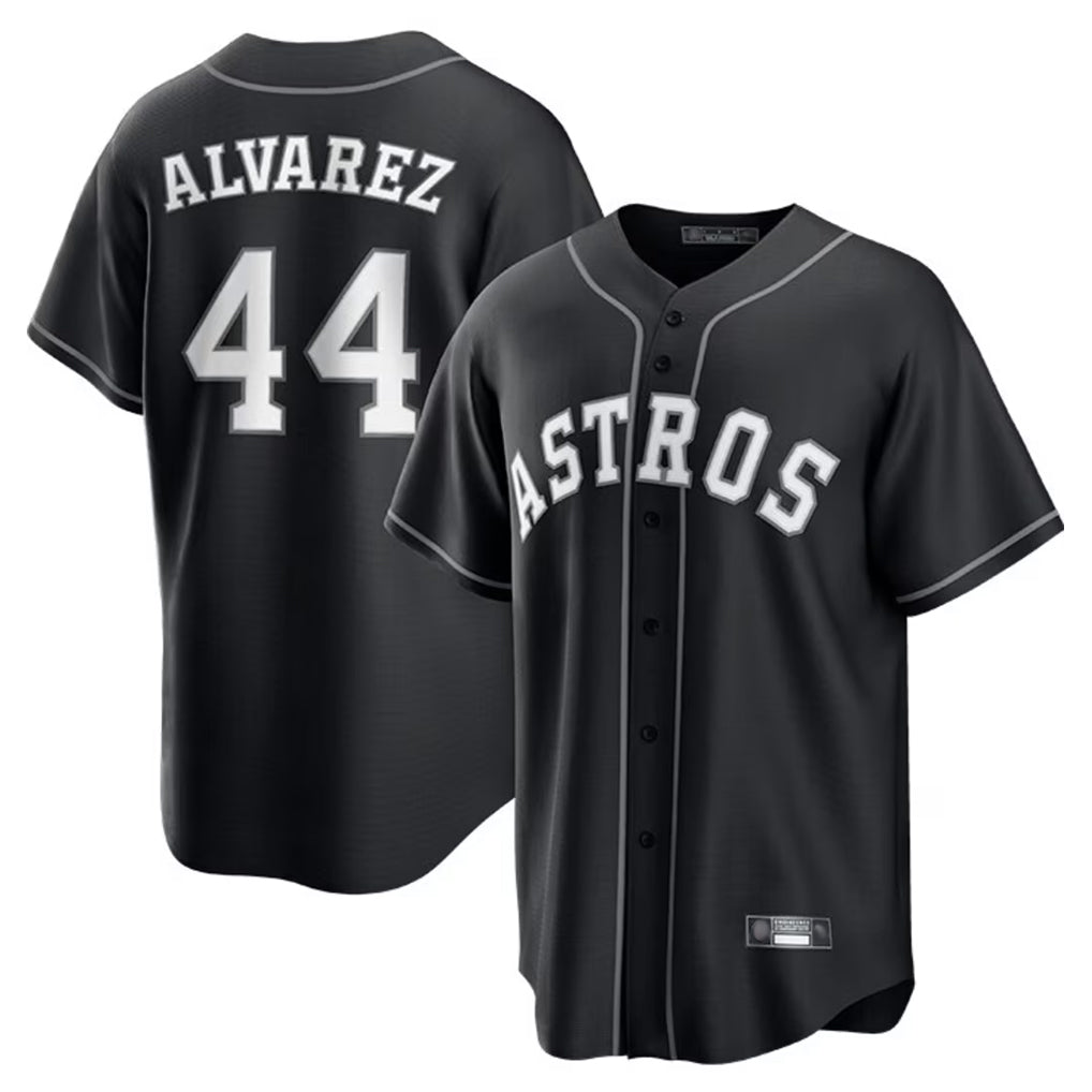 Ldoa H.Astros #44 Yordan Alvarez Player Black Home Game Stitched Jerseys