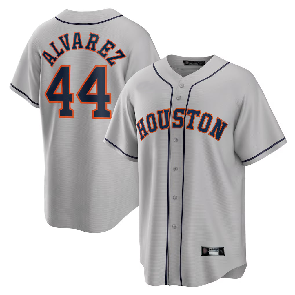 Ldoa H.Astros #44 Yordan Alvarez Player Gray Home Game Stitched Jerseys