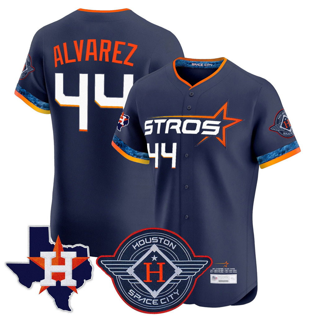 Ldoa H.Astros #44 Yordan Alvarez Player Navy City Connect Texas Patch Vapor Premier Limited Elite Home Stitched Jerseys