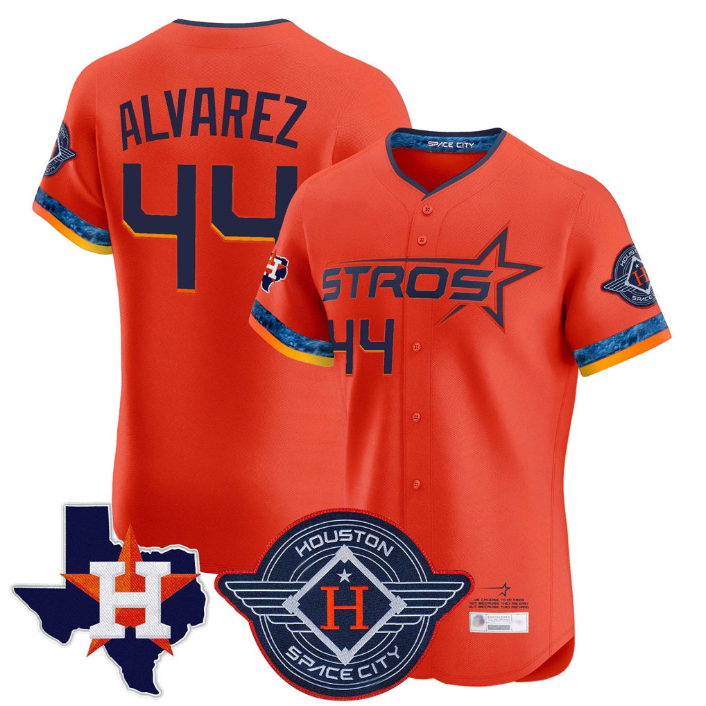 Ldoa H.Astros #44 Yordan Alvarez Player Orange City Connect Texas Patch Vapor Premier Limited Elite Home Stitched Jerseys