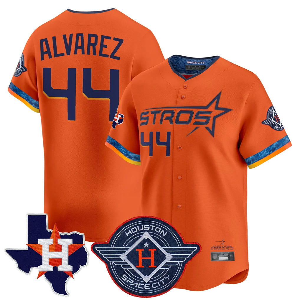 Ldoa H.Astros #44 Yordan Alvarez Player Orange City Connect Texas Patch Vapor Premier Limited Home Stitched Jerseys