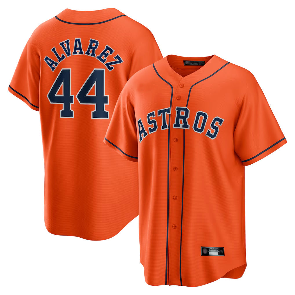 Ldoa H.Astros #44 Yordan Alvarez Player Orange Home Game Stitched Jerseys