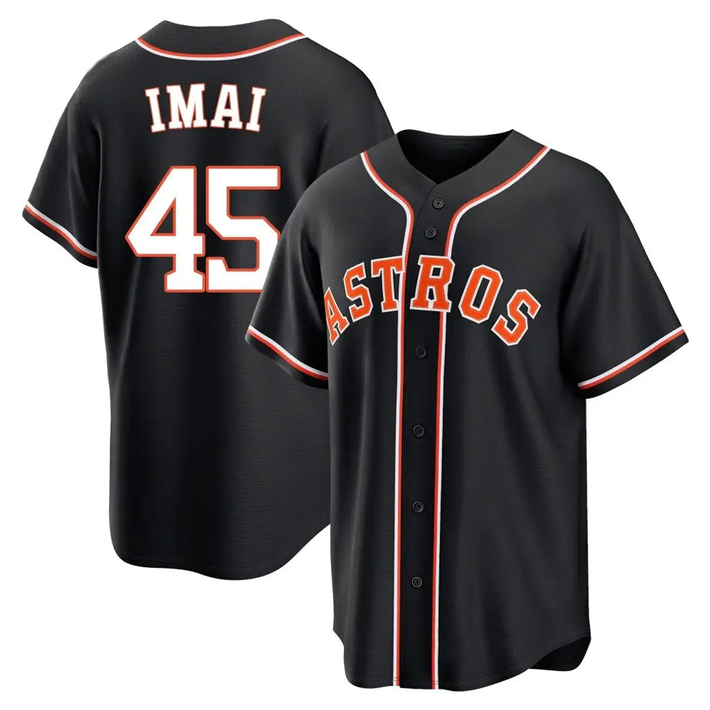 Ldoa H.Astros #45 Tatsuya Imai Player Black Fashion Out Home Game Stitched Jerseys