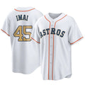 Ldoa H.Astros #45 Tatsuya Imai Player Gold Collection Game Home Stitched Jerseys
