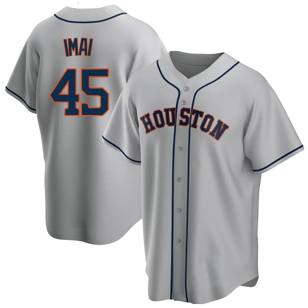 Ldoa H.Astros #45 Tatsuya Imai Player Gray Home Game Stitched Jerseys
