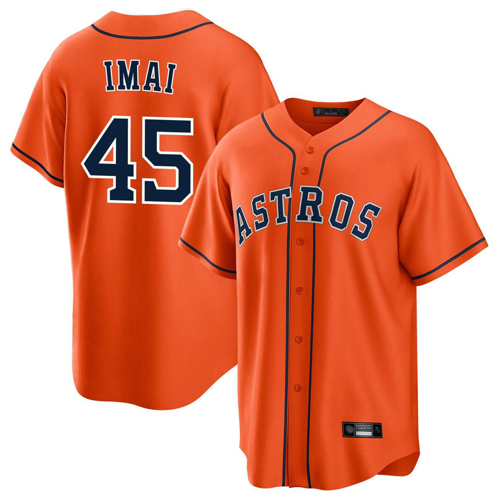 Ldoa H.Astros #45 Tatsuya Imai Player Orange Home Game Stitched Jerseys