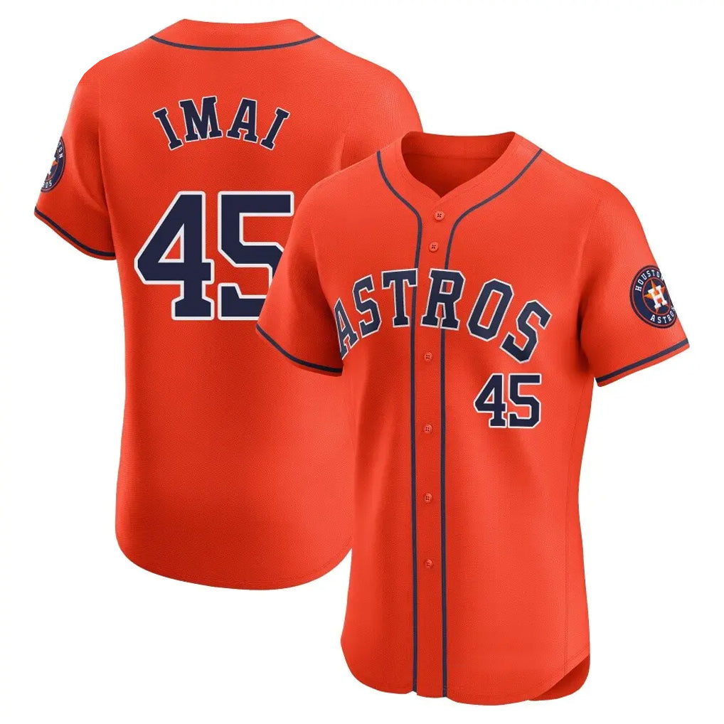 Ldoa H.Astros #45 Tatsuya Imai Player Orange Home Limited Elite Stitched Jerseys