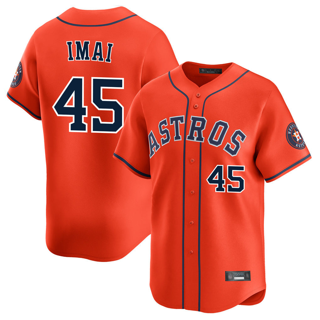 Ldoa H.Astros #45 Tatsuya Imai Player Orange Home Limited Stitched Jerseys