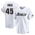 Ldoa H.Astros #45 Tatsuya Imai Player White Throwback Cooperstown Collection Limited Stitched Jerseys