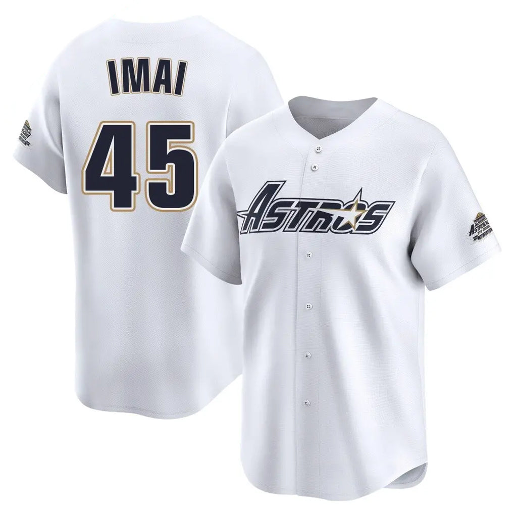 Ldoa H.Astros #45 Tatsuya Imai Player White Throwback Cooperstown Collection Limited Stitched Jerseys