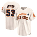 Ldoa H.Astros #53 Cristian Javier Player Cream Throwback Cooperstown Collection Limited Stitched Jerseys
