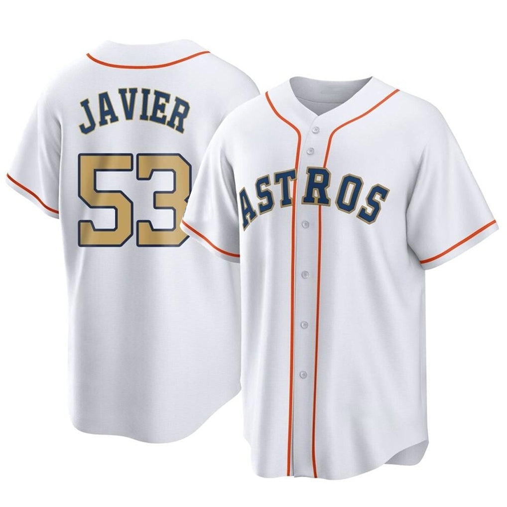 Ldoa H.Astros #53 Cristian Javier Player Gold Collection Game Home Stitched Jerseys