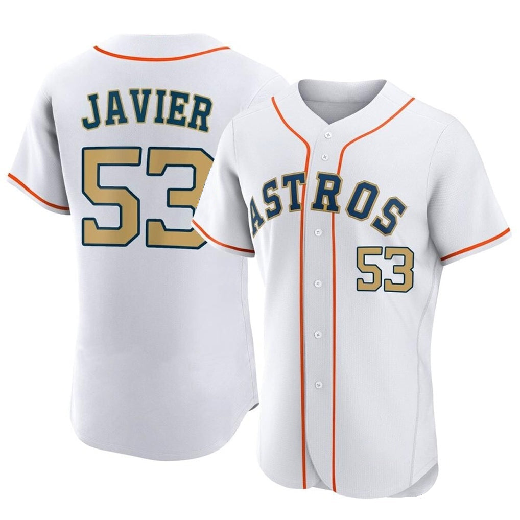Ldoa H.Astros #53 Cristian Javier Player Gold Collection Limited Elite Home Stitched Jerseys