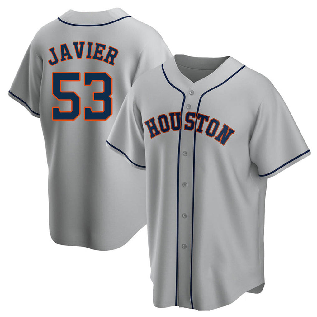 Ldoa H.Astros #53 Cristian Javier Player Gray Home Game Stitched Jerseys