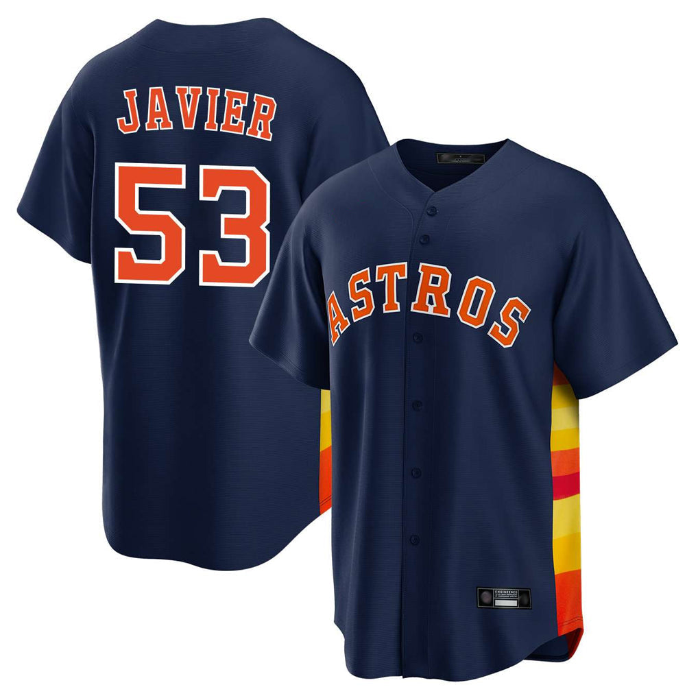 Ldoa H.Astros #53 Cristian Javier Player Navy Home Game Stitched Jerseys