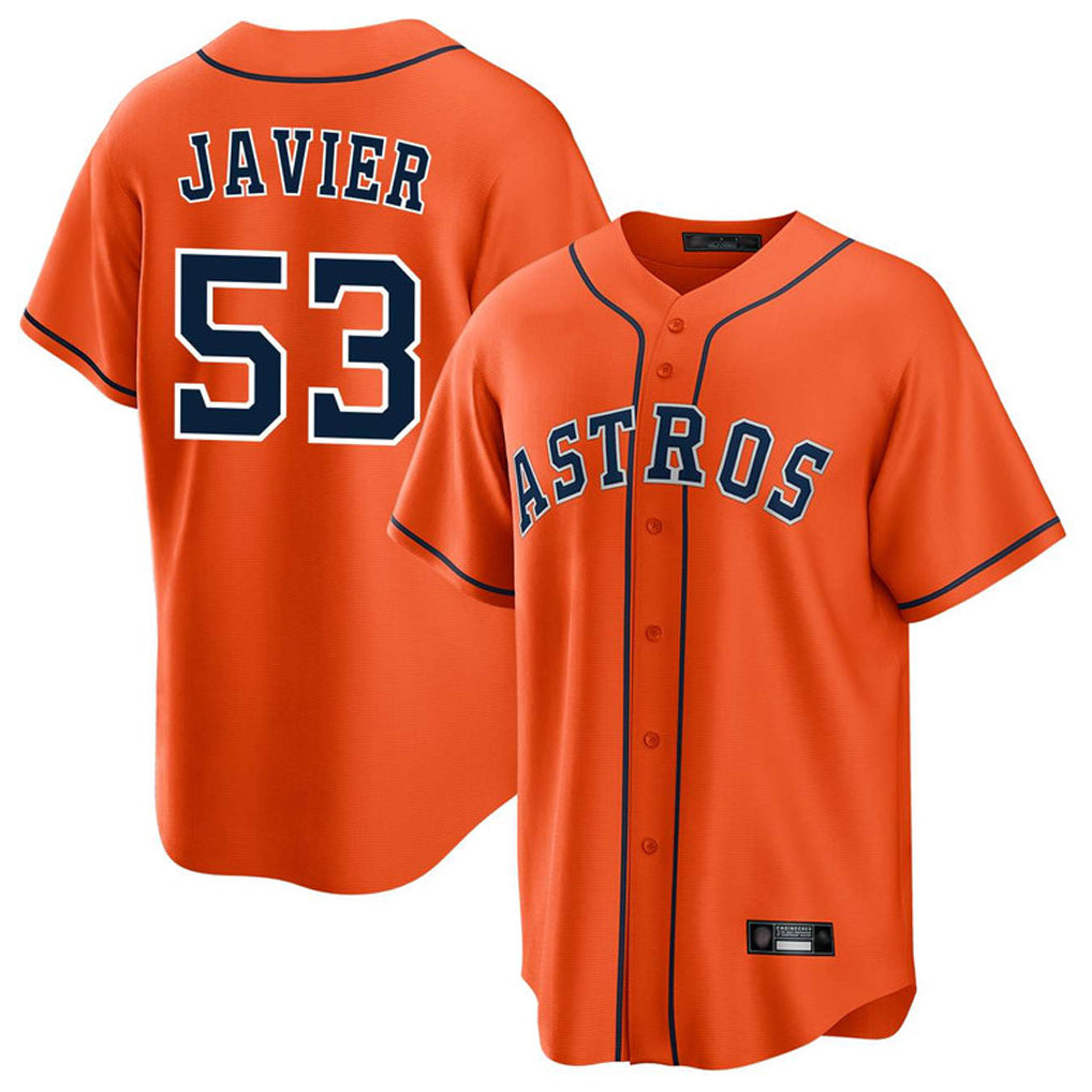 Ldoa H.Astros #53 Cristian Javier Player Orange Home Game Stitched Jerseys