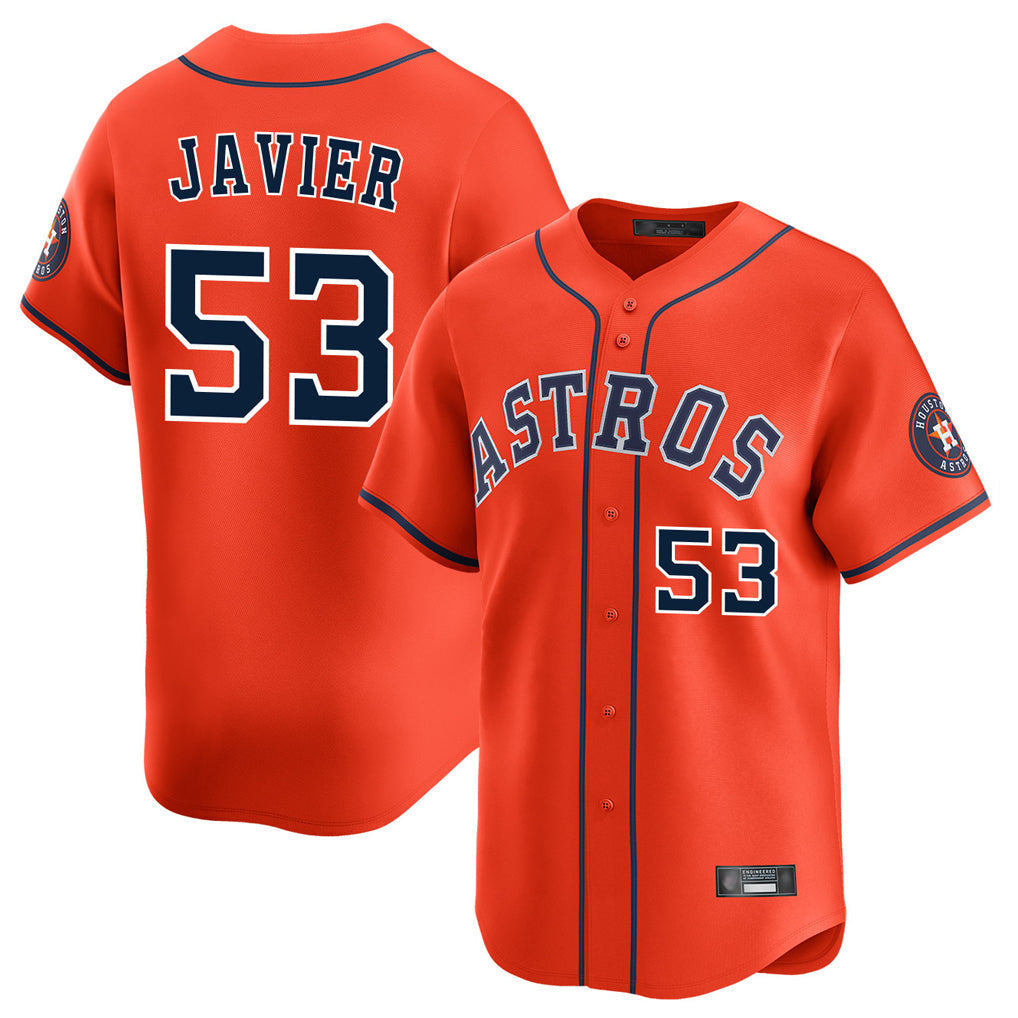 Ldoa H.Astros #53 Cristian Javier Player Orange Home Limited Stitched Jerseys