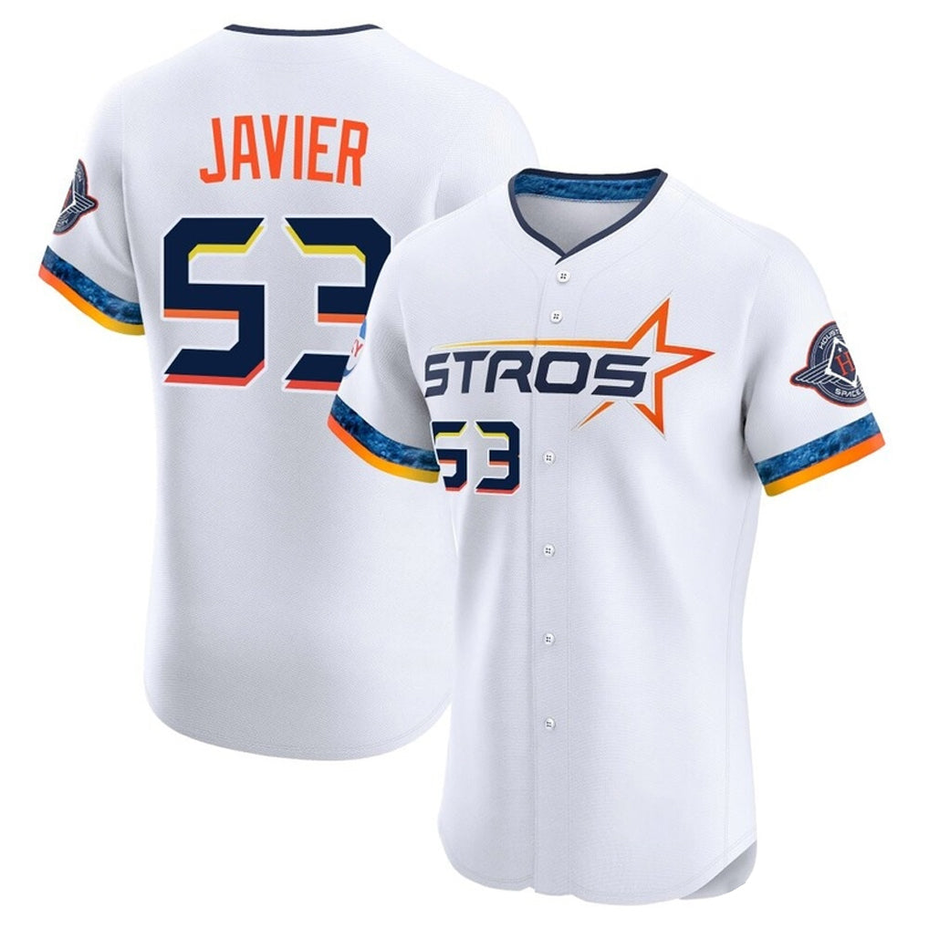 Ldoa H.Astros #53 Cristian Javier Player White City Connect Limited Elite Home Stitched Jerseys