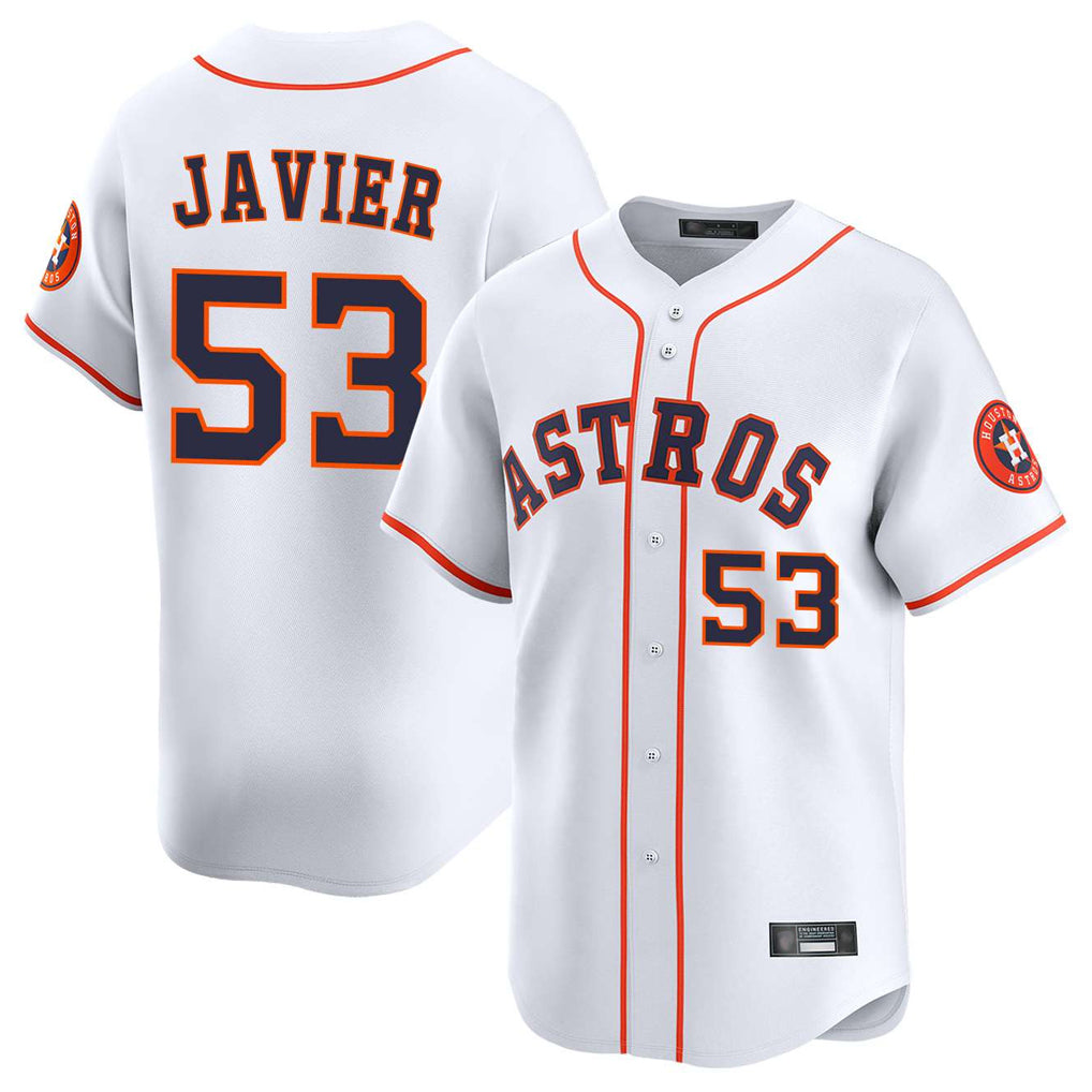 Ldoa H.Astros #53 Cristian Javier Player White Home Limited Stitched Jerseys