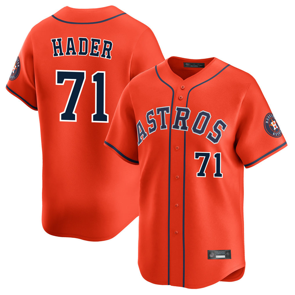 Ldoa H.Astros #71 Josh Hader Player Orange Home Limited Stitched Jerseys
