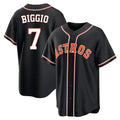 Ldoa H.Astros #7 Craig Biggio Player Black Fashion Out Home Game Stitched Jerseys
