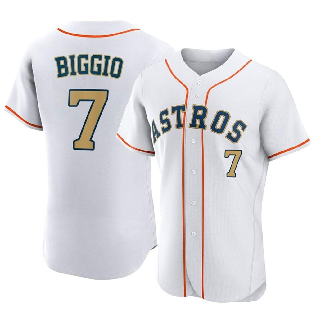 Ldoa H.Astros #7 Craig Biggio Player Gold Collection Limited Elite Home Stitched Jerseys