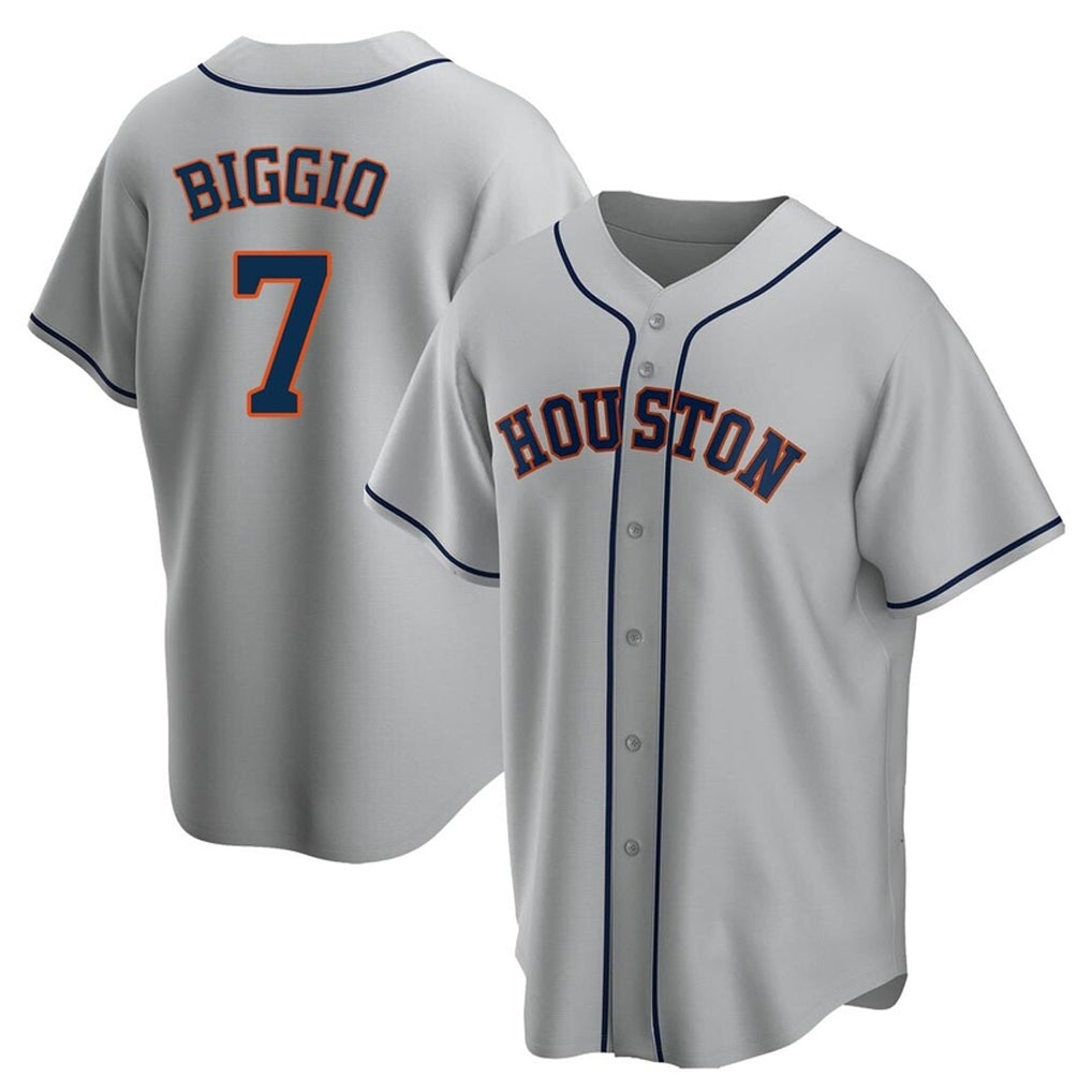 Ldoa H.Astros #7 Craig Biggio Player Gray Home Game Stitched Jerseys
