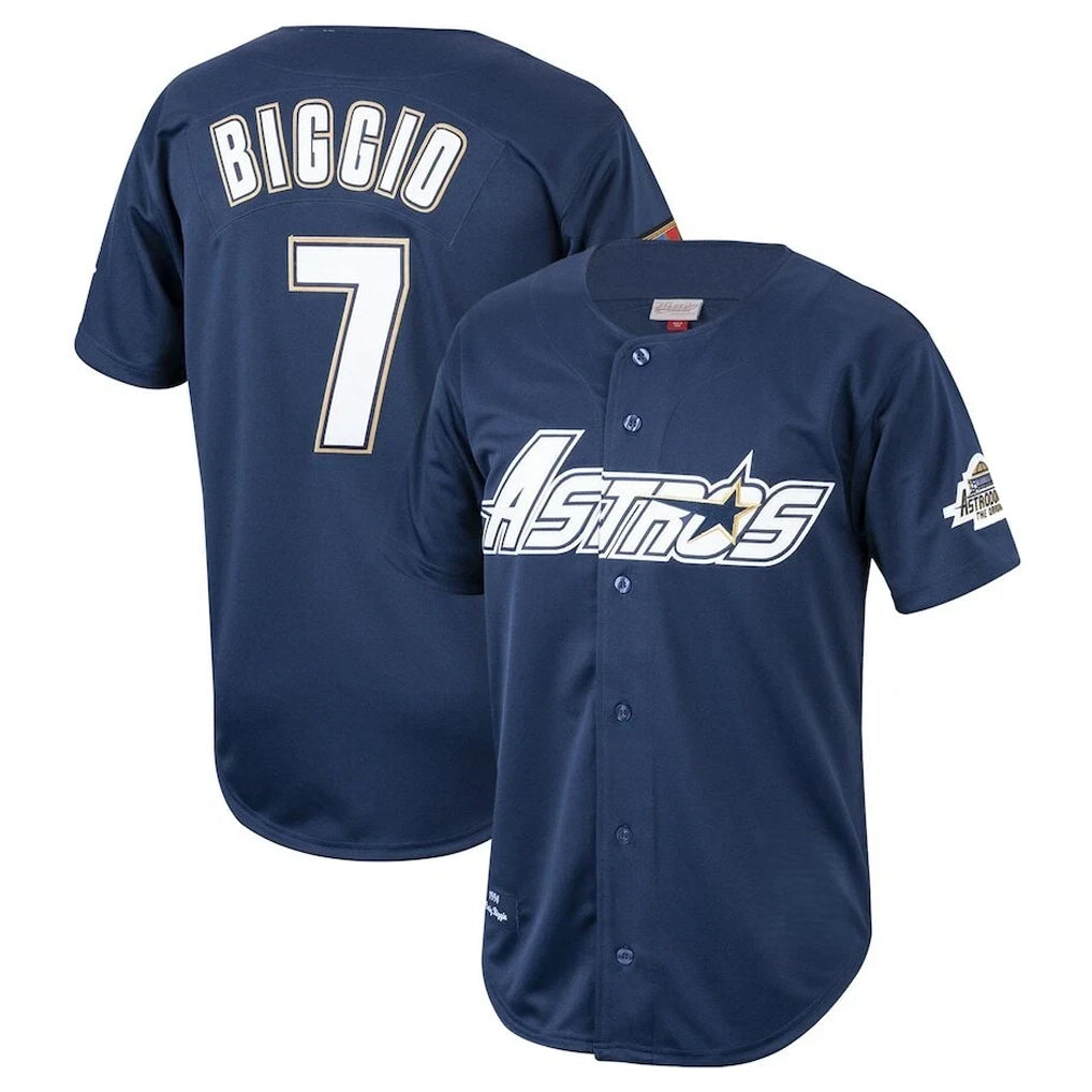 Ldoa H.Astros #7 Craig Biggio Player Navy Mitchell & Ness Cooperstown Collection 1994 Limited Stitched Jerseys