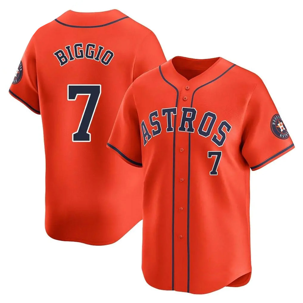 Ldoa H.Astros #7 Craig Biggio Player Orange Home Limited Stitched Jerseys